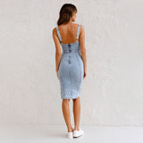 MINNA FIGURE-HUGGING DENIM DRESS