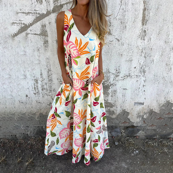 YLVA MAXI DRESS WITH V-NECK