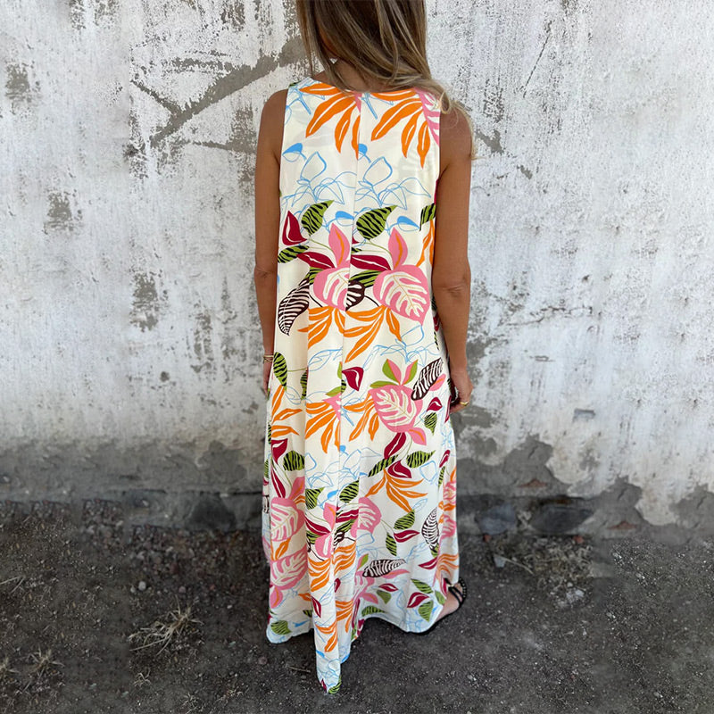 YLVA MAXI DRESS WITH V-NECK