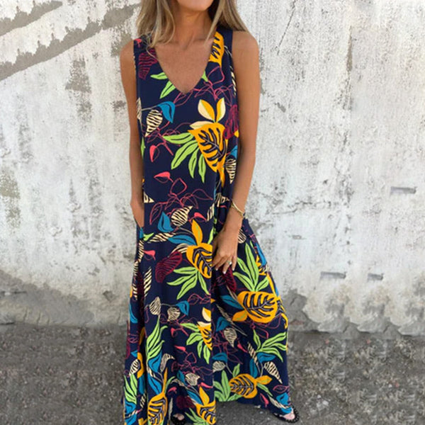 YLVA MAXI DRESS WITH V-NECK