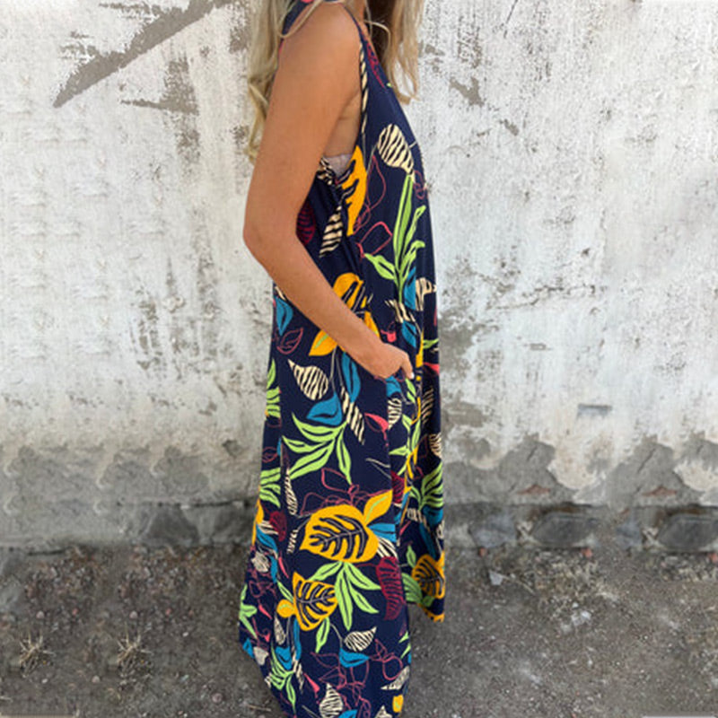 YLVA MAXI DRESS WITH V-NECK