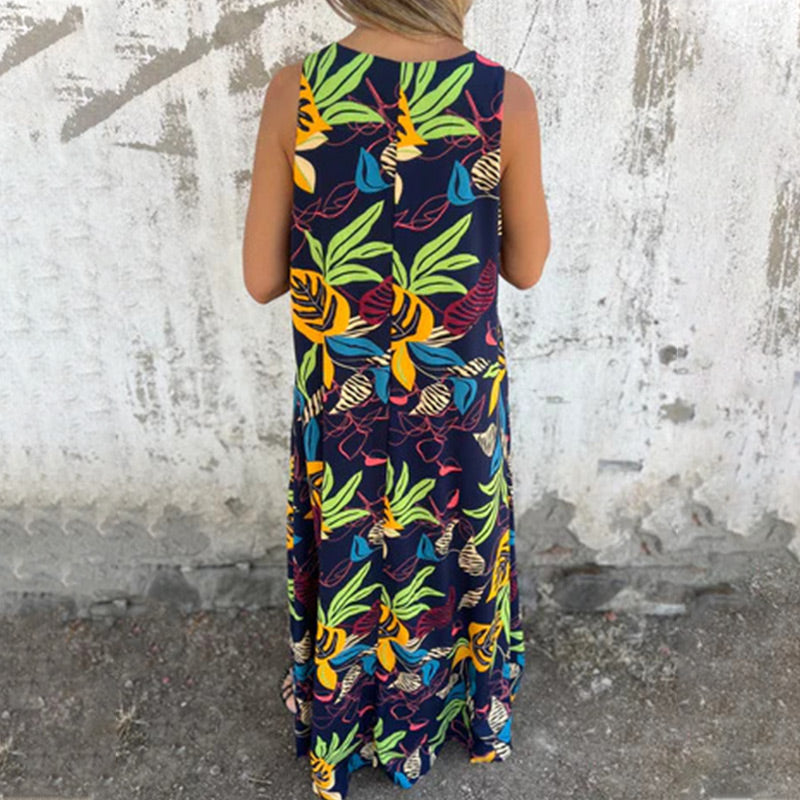 YLVA MAXI DRESS WITH V-NECK