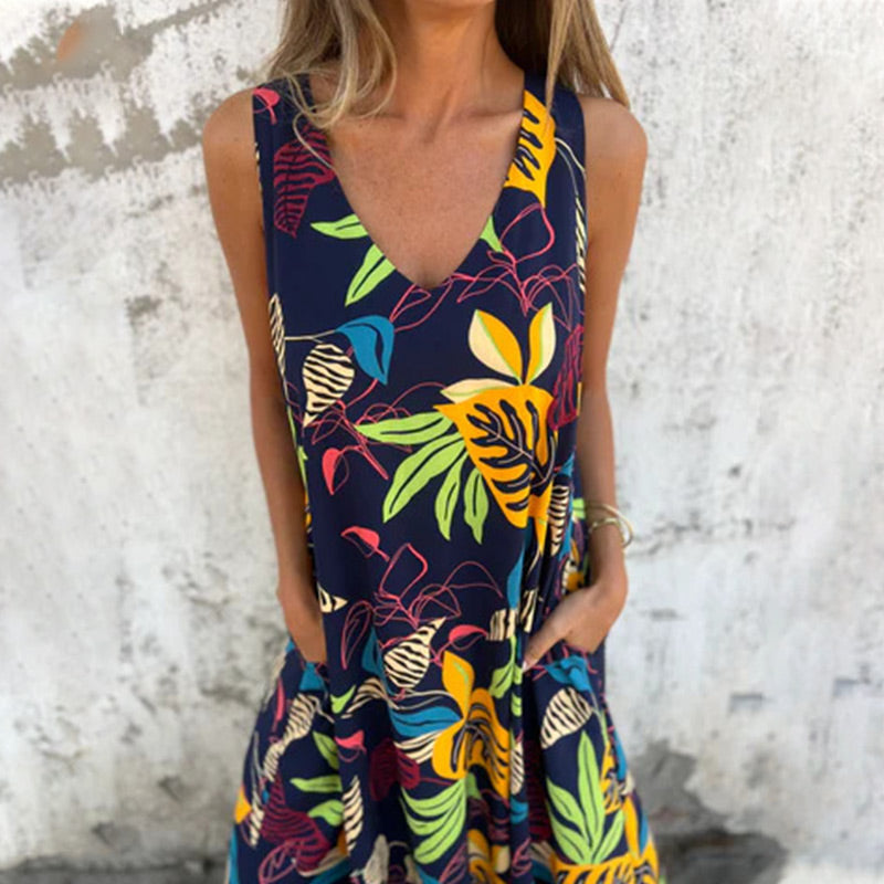 YLVA MAXI DRESS WITH V-NECK