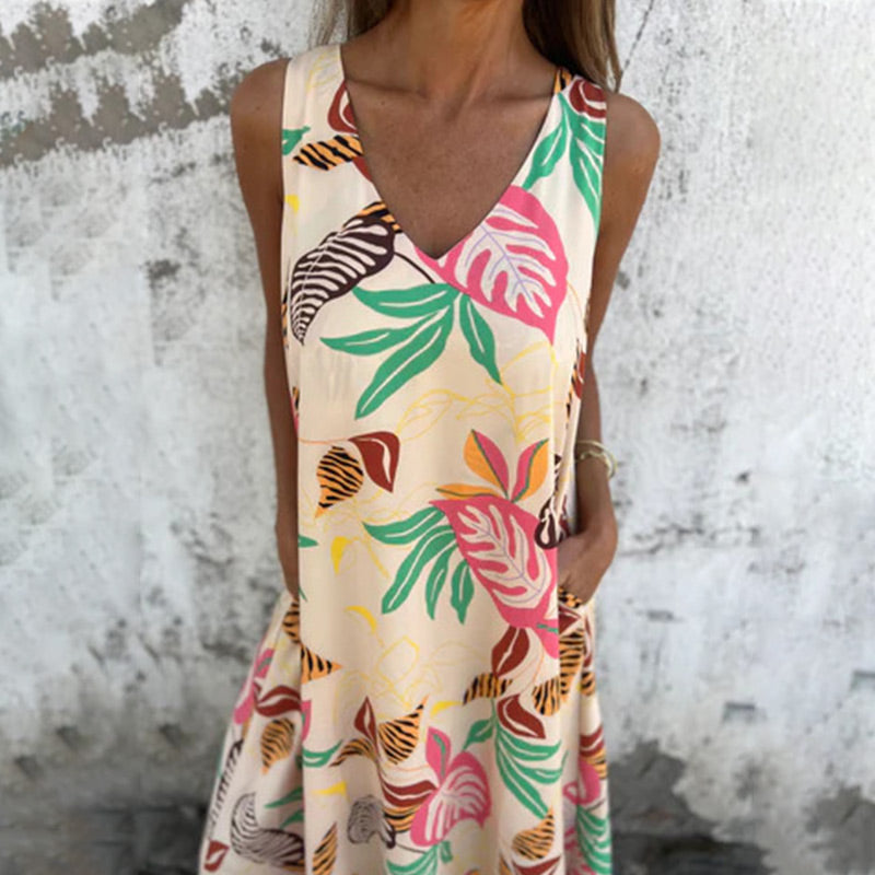 YLVA MAXI DRESS WITH V-NECK