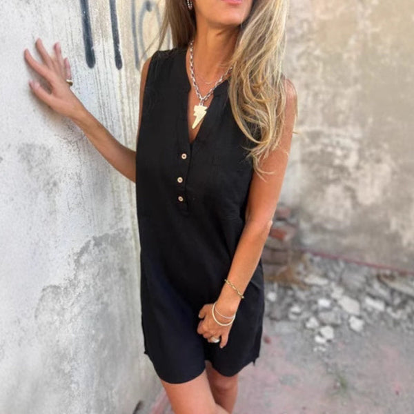 BLANDA SLEEVELESS LINEN DRESS