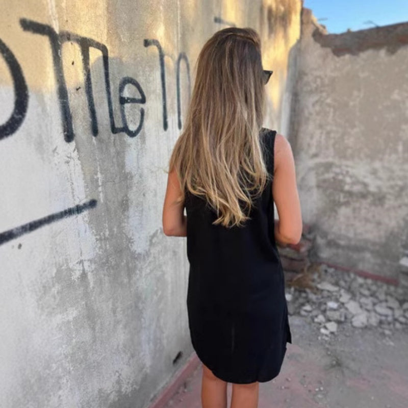 BLANDA SLEEVELESS LINEN DRESS