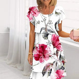 HELMINE I MULTI-LAYERED FLORAL DRESS