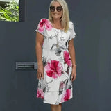 Cora | Cascade Dress with Floral Pattern