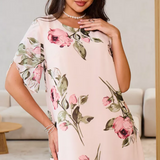 Erika - Floral Dress with Round Neckline